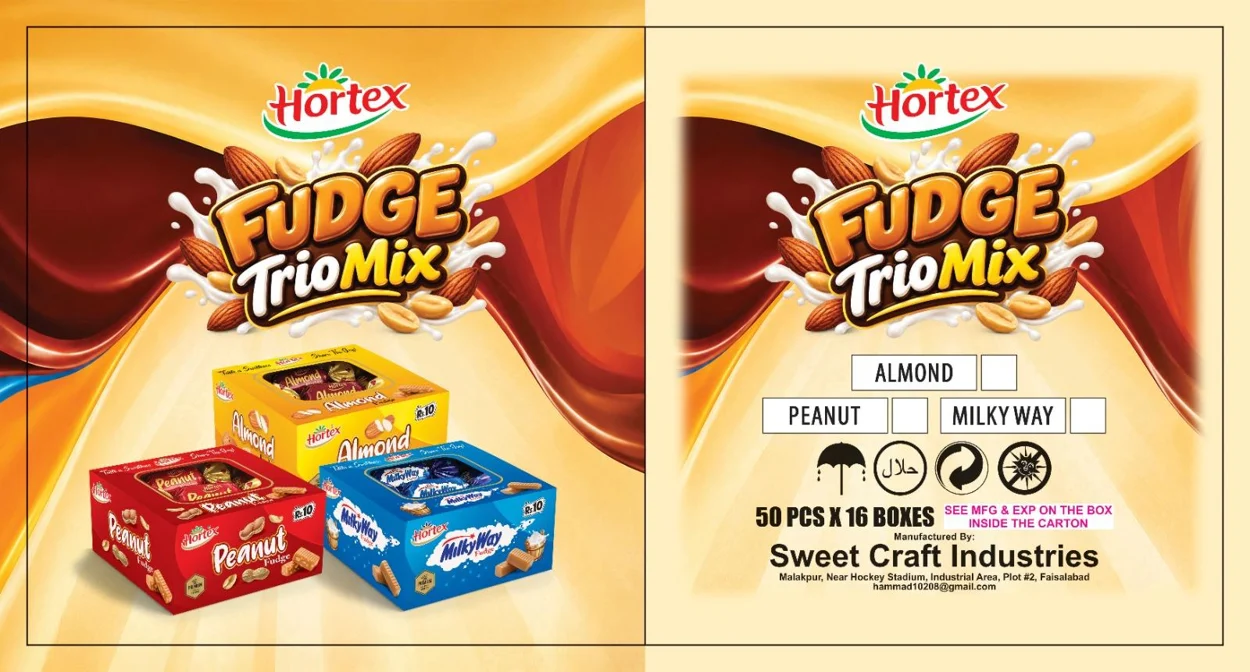 Hortex Fudge Trio Mix product packaging